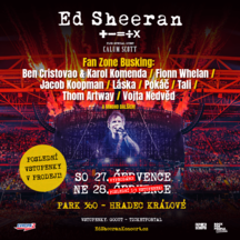 Červencové koncerty Eda Sheerana slibují pestrý doprovodný program s Benem Cristovao, Pokáčem nebo Thomem Artwayem, zbývají poslední vstupenky