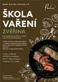 Škola vaření s Romanem Paulusem - Zvěřinové hody - Olomouc