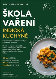 Škola vaření s Romanem Paulusem - Indická kuchyně - Olomouc