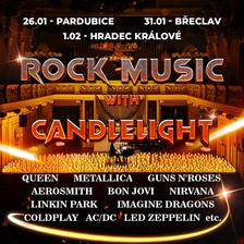 Rockový koncert na pódiu Filharmonie Hradec Králové