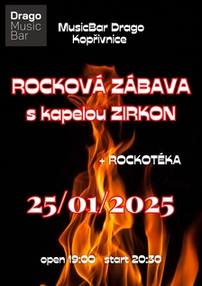 Rocková zábava s kapelou Zirkon v MusicBaru Drago