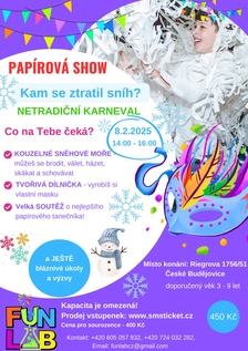 Netradiční karneval - papírová show v Českých Budějovicích