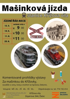 Mašinková jízda - stanice Křížova vila Žatec